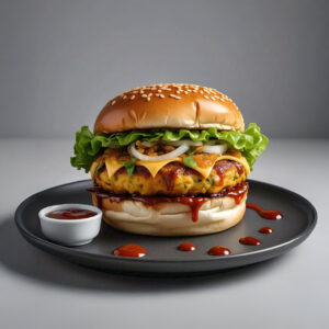 Schezwan Dippy Veg Burger