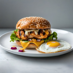 Grilled Chicken Burger + Fried Egg